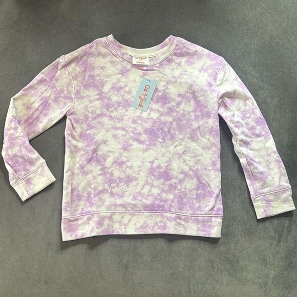 Cat & Jack Girl’s Purple Tie Dye Sweater 100% Cotton Size S NWT - Picture 1 of 9